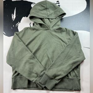 Zara Olive Green Fleece-Lined Hoodie